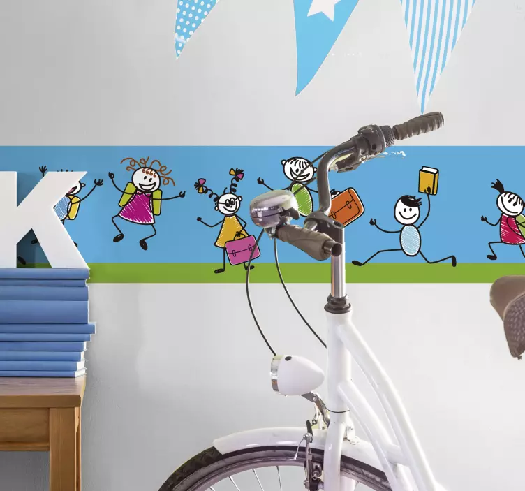 Børn, der har det sjovt klistermærke - TenStickers