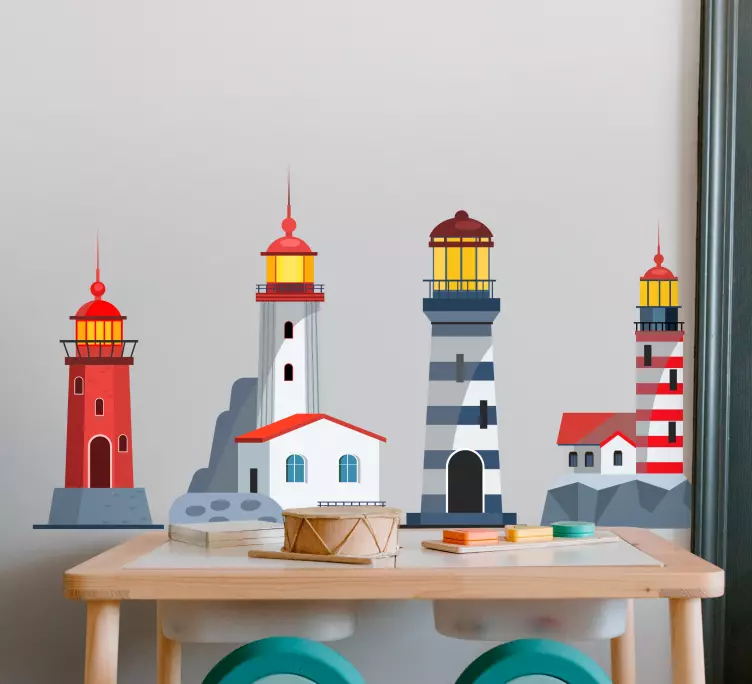 Børn fyrtårn samling marine klistermærke - TenStickers
