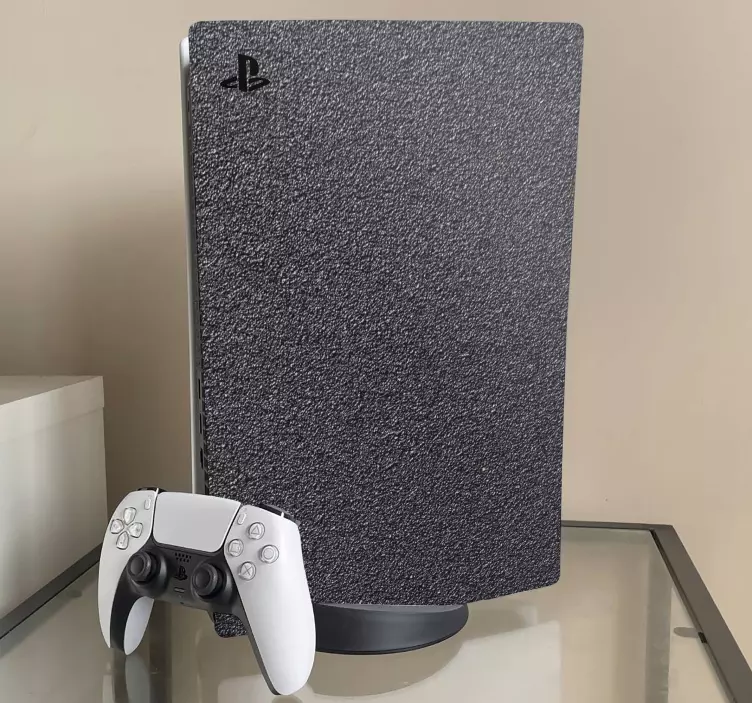 Børstet sort stål ps5 klistermærke - TenStickers