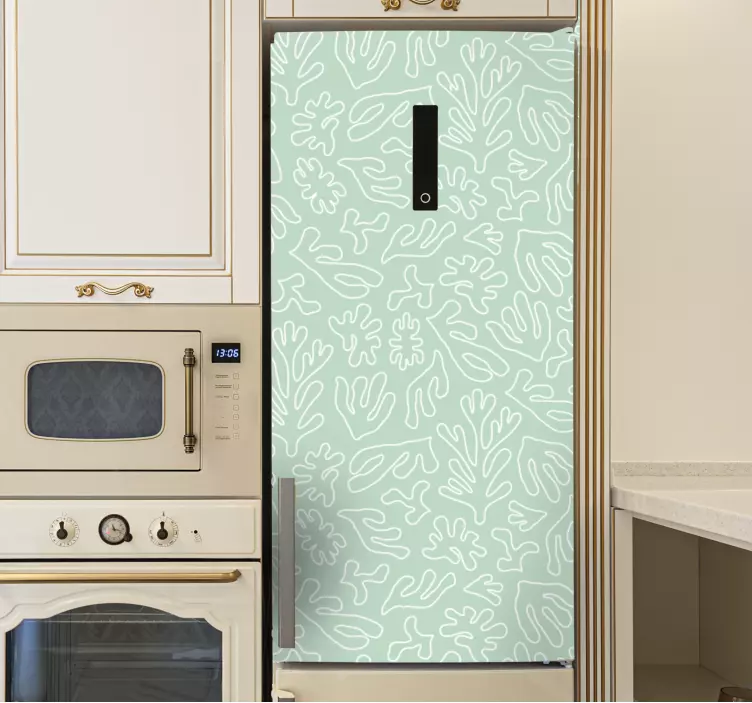 Botanisk arrangementsstil køleskab klistermærke - TenStickers