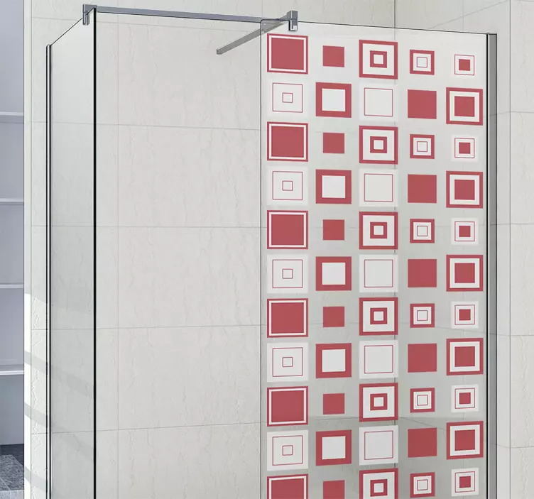 Box doccia sticker geometriske firkanter - TenStickers
