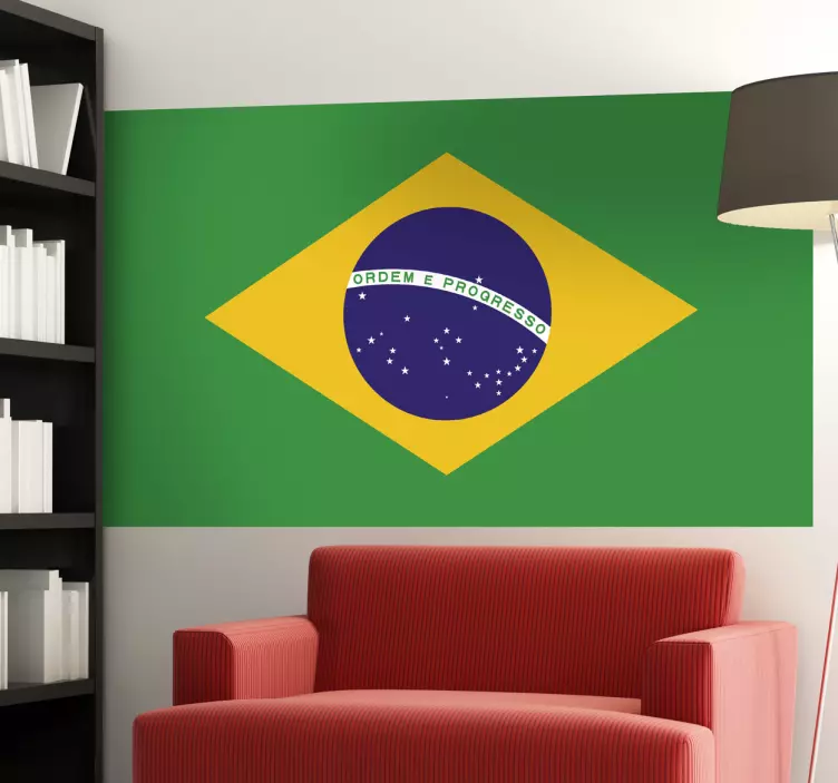Brazil flag mærkat - TenStickers