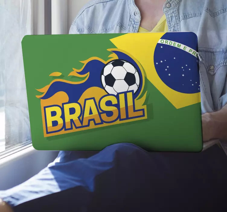 Brazil fodbold laptop sticker - TenStickers