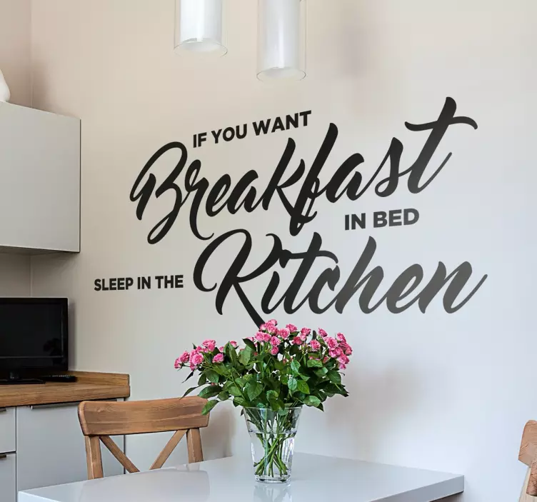 Breakfast in bed køkken wallsticker - TenStickers