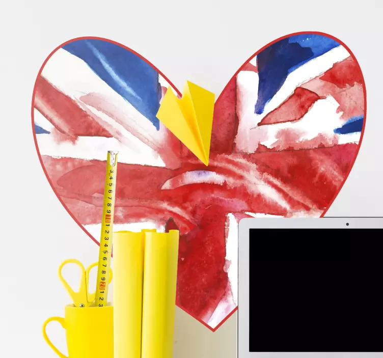 Britisk flag hjerte flag klistermærke - TenStickers