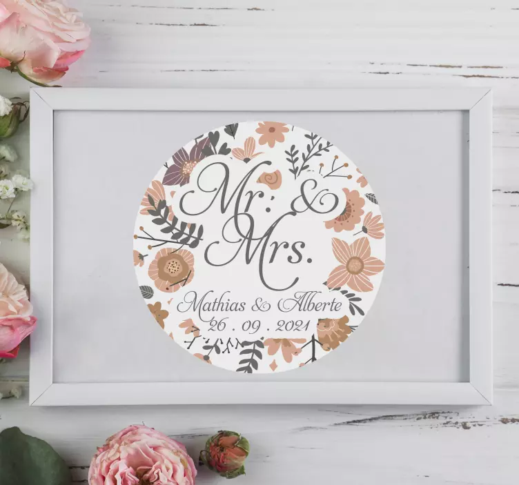 Personlig bryllup sticker - TenStickers