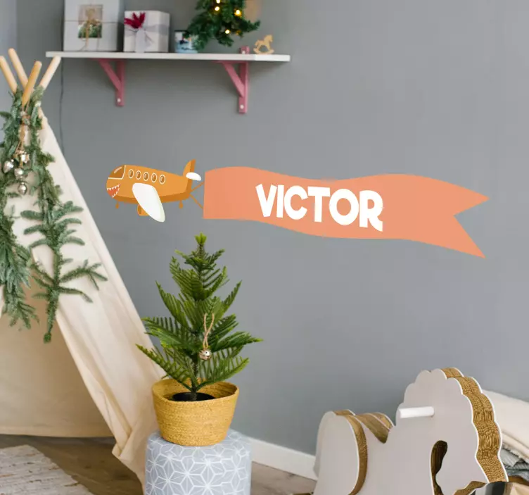 Brugerdefineret flynavn klistermærke til børn - TenStickers