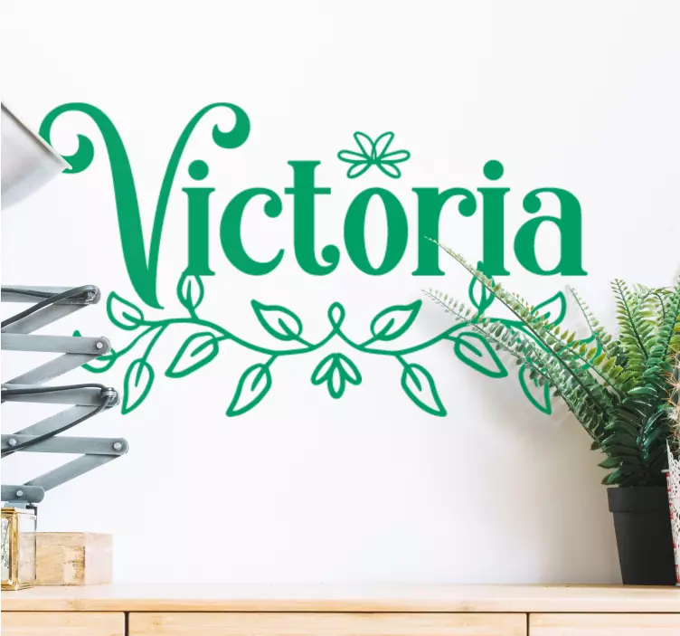 Brugerdefineret navn med blad klistermærker med navn - TenStickers