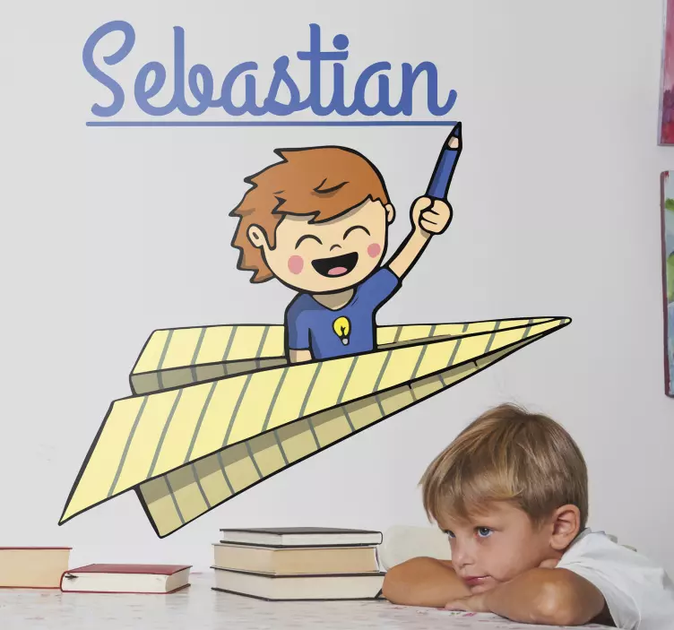 Brugerdefineret skole børns navn klistermærke - TenStickers