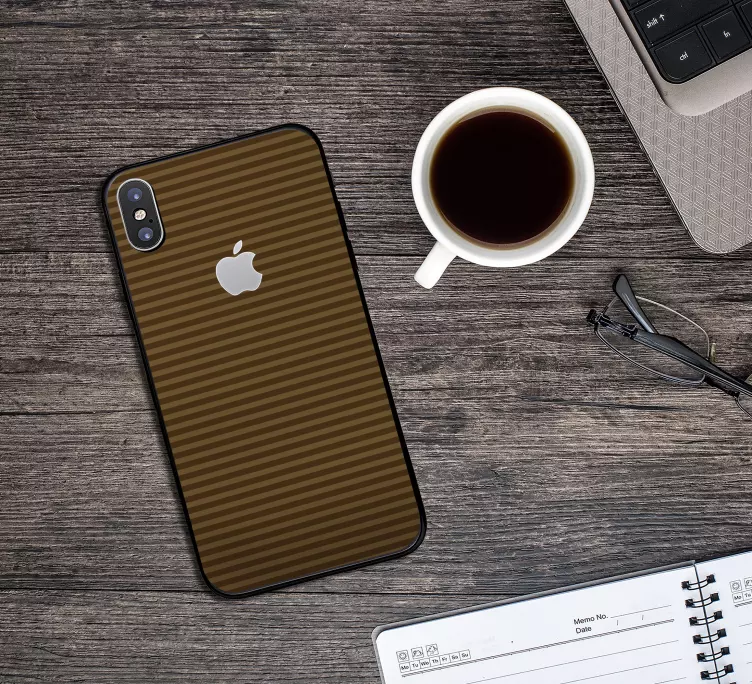 Brun farve med striber iphone-klistermærke - TenStickers