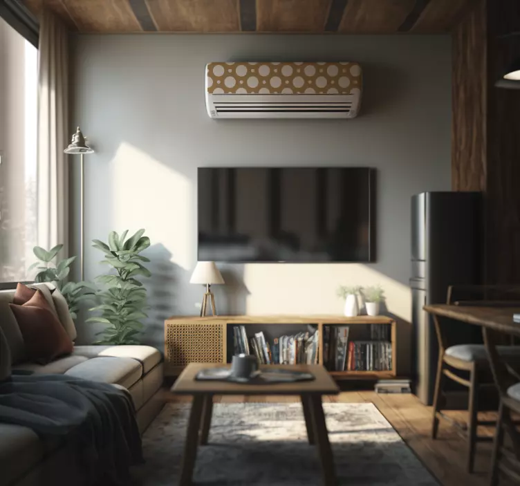 Brun med hvide prikker cirkel klistermærke - TenStickers