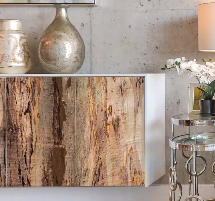 Brun træ bark tekstur møbler klistermærker - TenStickers