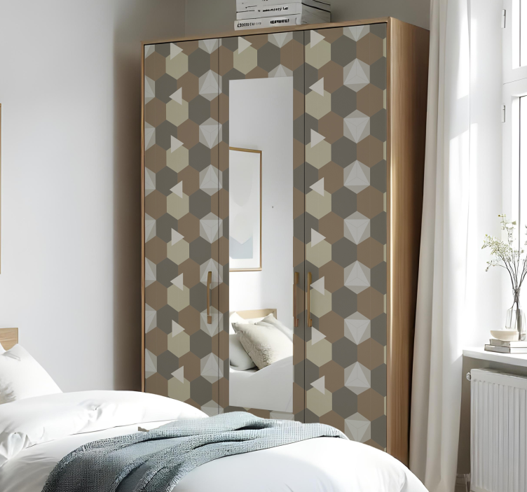 Brune sekskanter folie til møbler - TenStickers