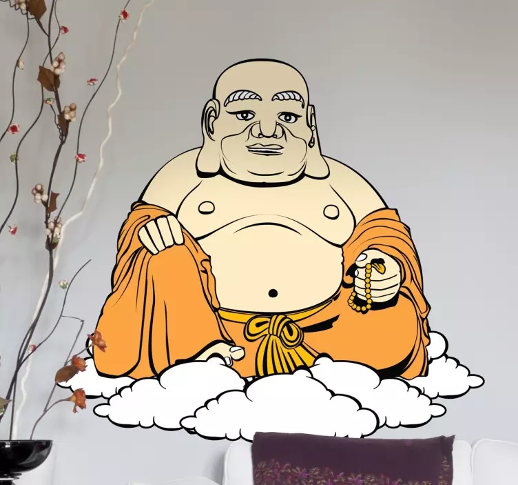 Buddha på skyer vægoverføringsbillede - TenStickers