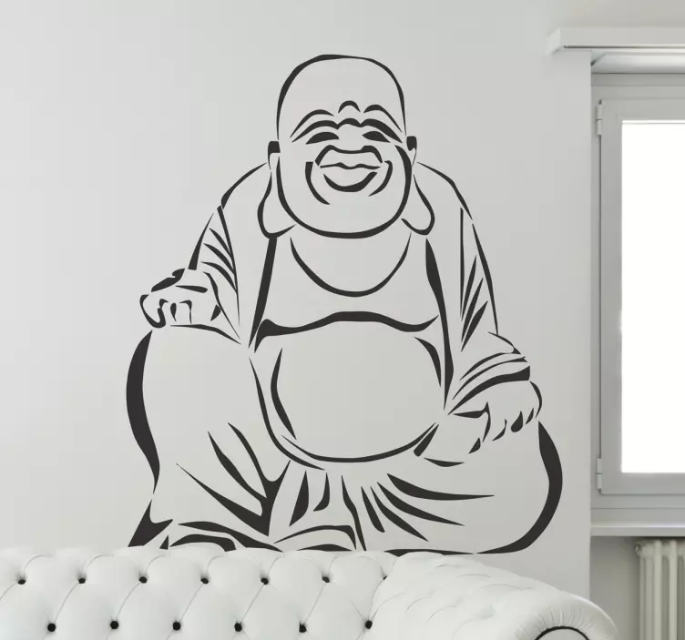 Buddha tegning væg klistermærke - TenStickers
