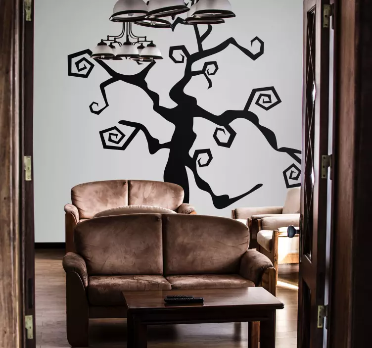 Halloween-klistermærke med burtonsk træ - TenStickers