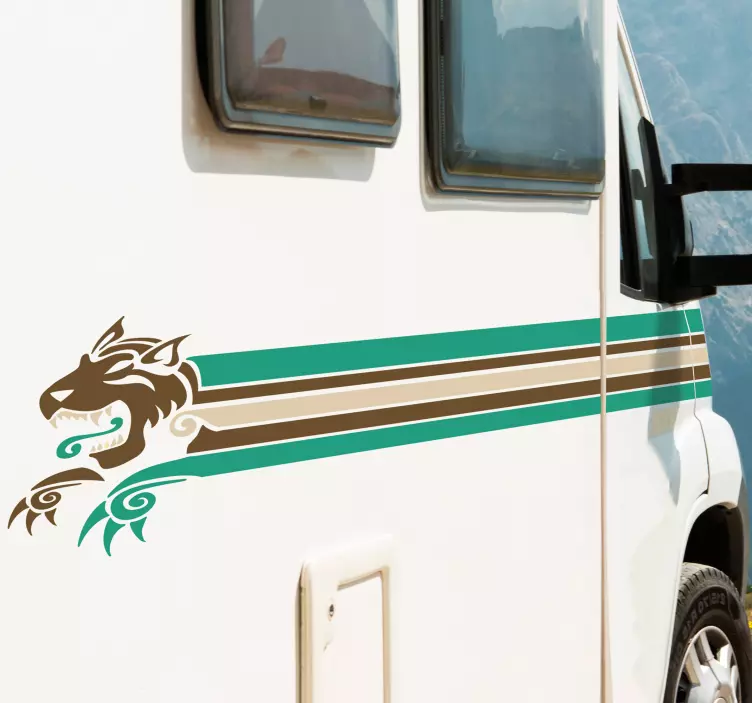 Drage linjer klistermærke til campingvogn - TenStickers