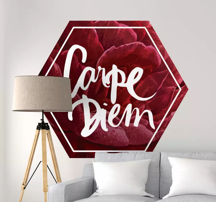 Carpe diem blomsterdesign wallsticker dyr - TenStickers