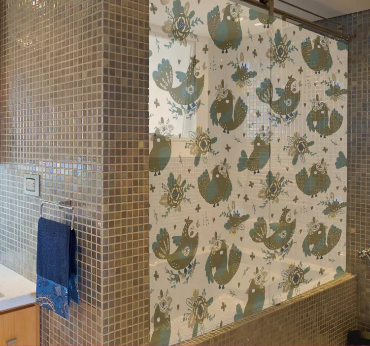 Charmerende fuglemønstre bruse klistermærke - TenStickers