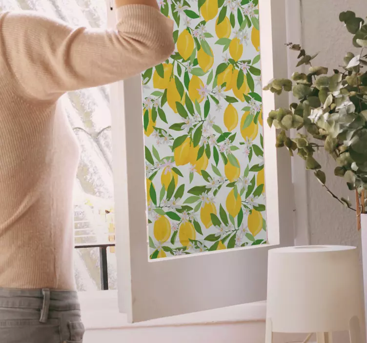 Citron træ vindue klistermærke - TenStickers