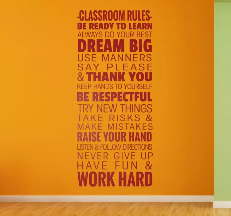classroom rules wallsticker - TenStickers