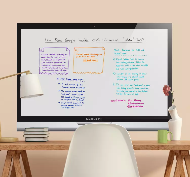 Computer whiteboard klistermærke business sticker - TenStickers