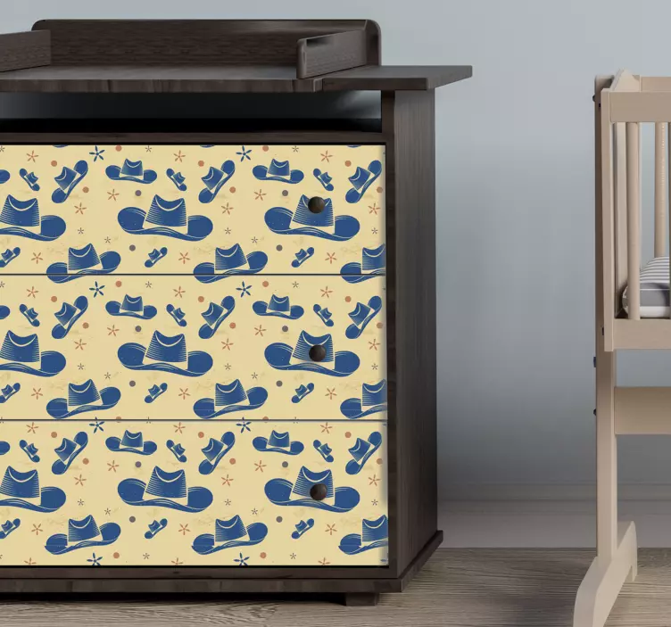 Cowboyhue med navnet møbelklistermærke - TenStickers