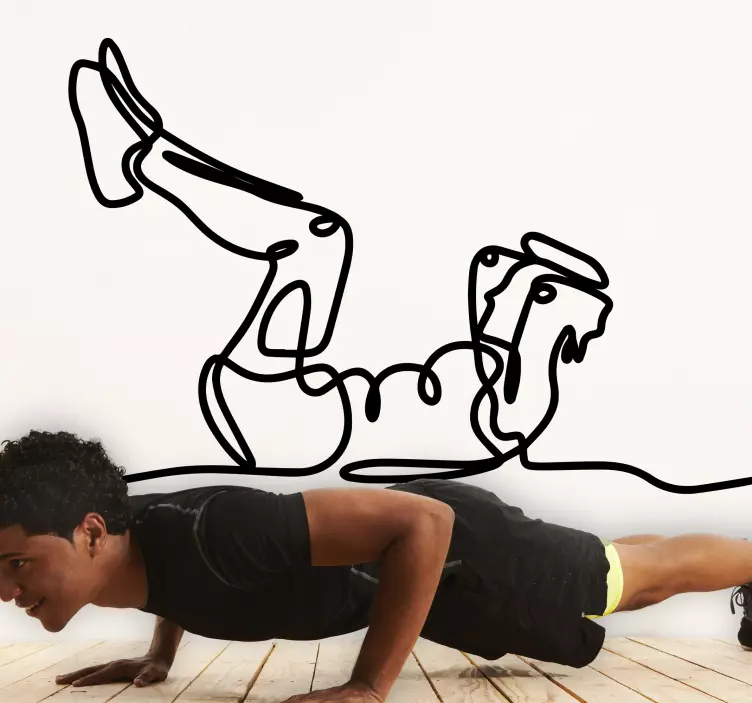 Crunches silhuet væg klistermærke - TenStickers