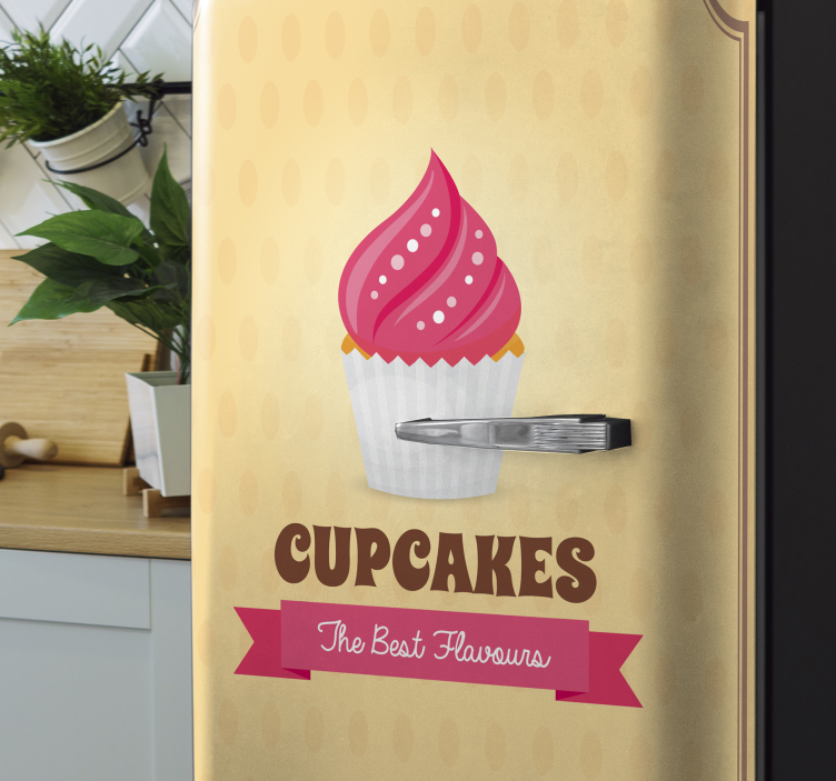 Cupcake grafik køleskab klistermærke - TenStickers
