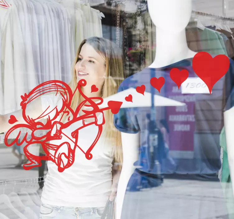 Cupid's pil valentinsdag klistermærke - TenStickers