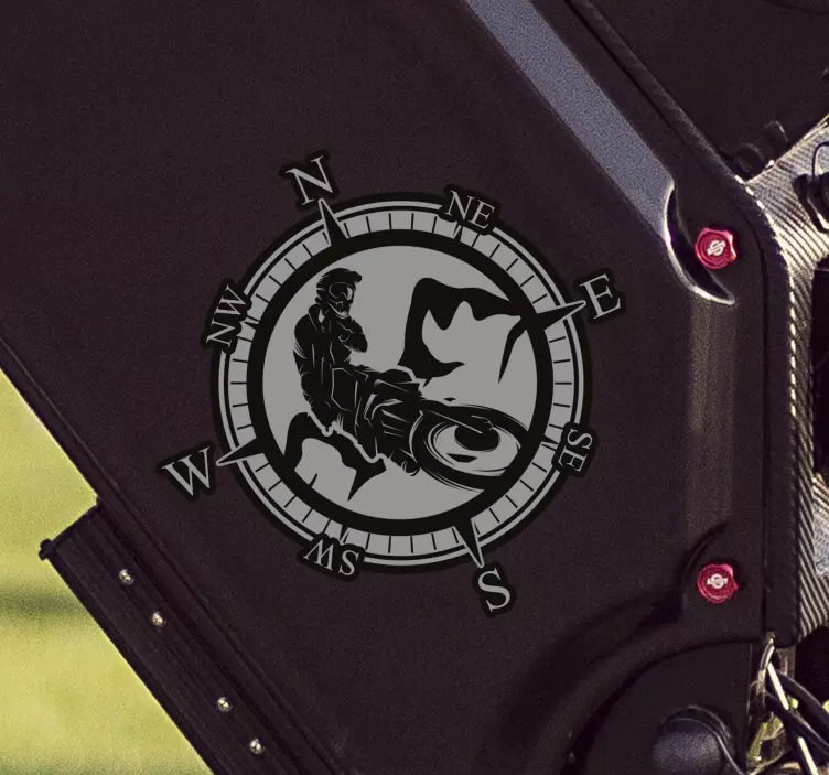 Cykel rider kompas motorcykel mærkat - TenStickers