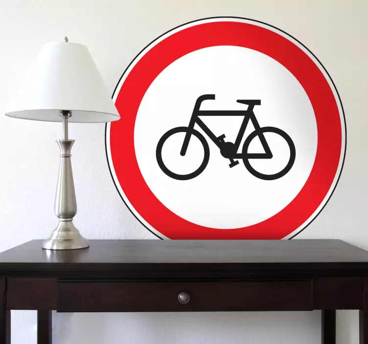 cykel skilt sticker - TenStickers