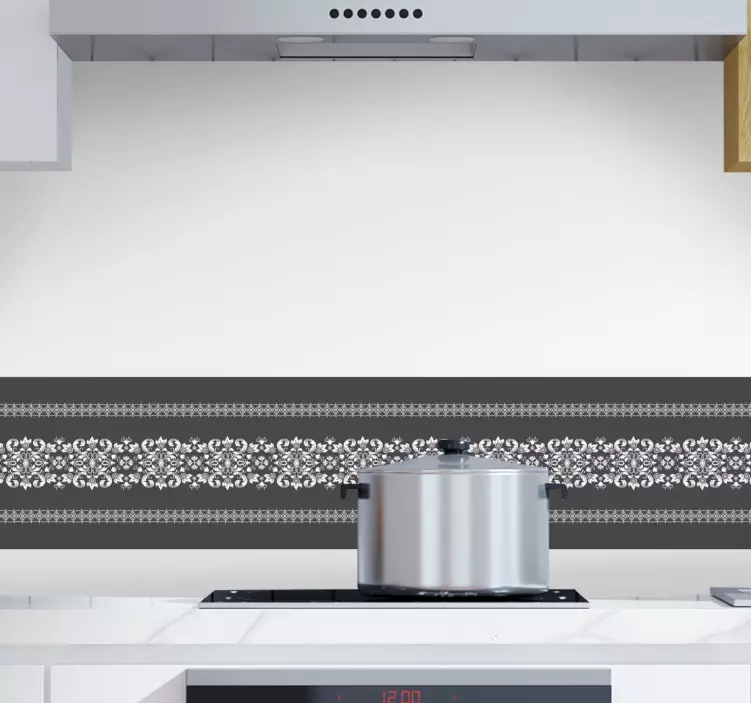 Damask mønster border monocolor wallsticker - TenStickers