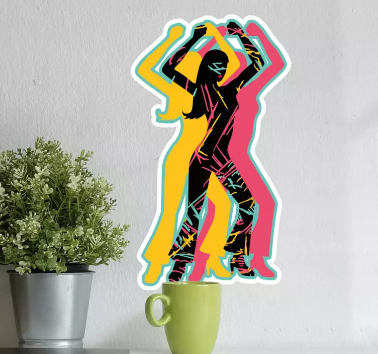 Danse klistermærker med farverige dansefigurer - TenStickers