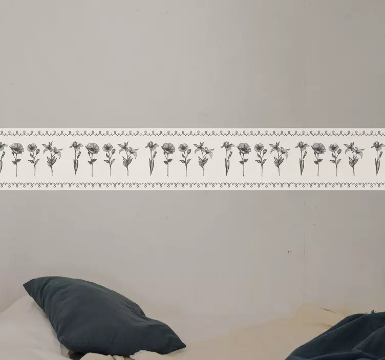 Dekoration klistermærker elegant blomsterkant - TenStickers