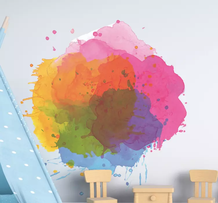 Dekoration klistermærker farverig sprøjt kunst - TenStickers