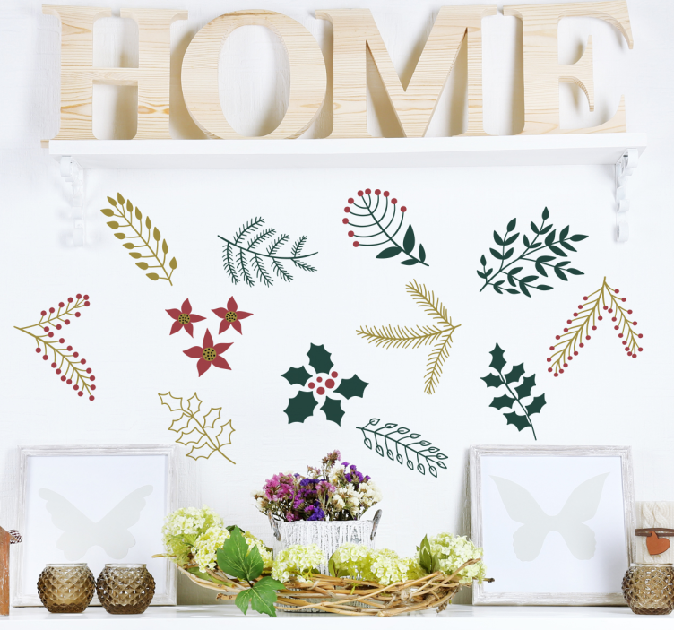 Dekorativ julegran wallsticker - TenStickers