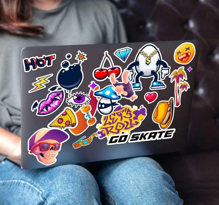 Design sæt Laptop klistermærke - TenStickers