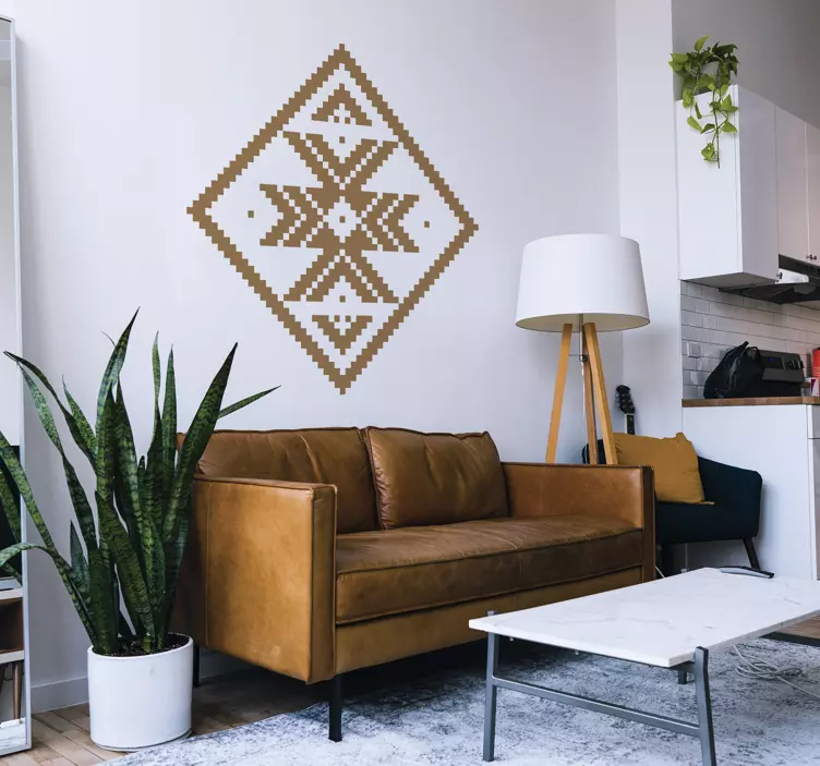 Diamantmønstermotiv stue wallsticker - TenStickers