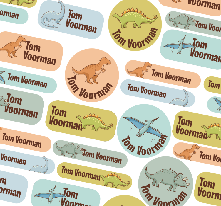 Dinosaur skole design klistermærker med navn - TenStickers