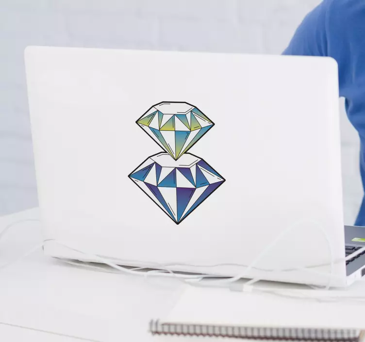 Dobbelt diamant laptop mærkat - TenStickers