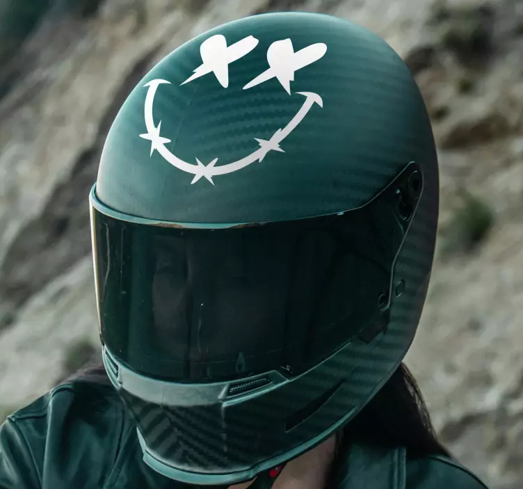 Dødt smil klistermærke til motorcykelhjelm - TenStickers