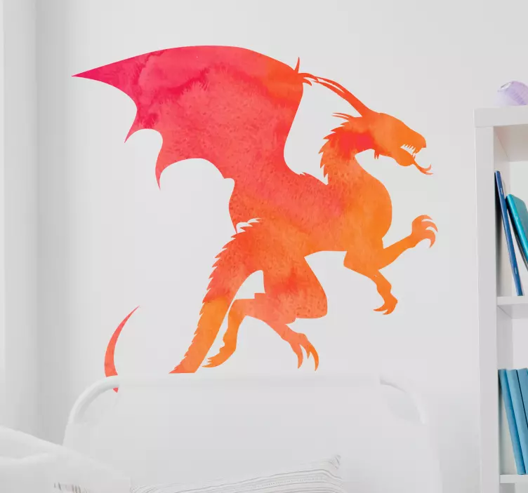 Dragon silhouette monster sticker - TenStickers