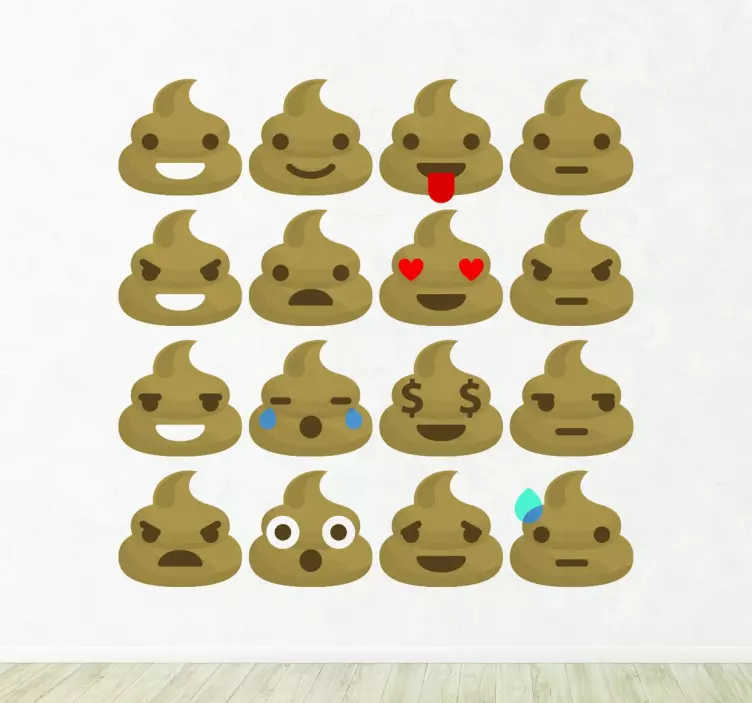 Droppings emoji klistermærker - TenStickers