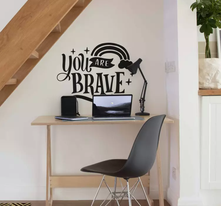Du er modig motivation wallsticker - TenStickers