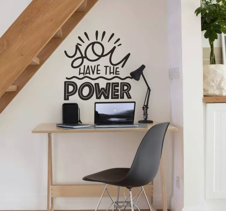 Du har magt motivation wallsticker - TenStickers