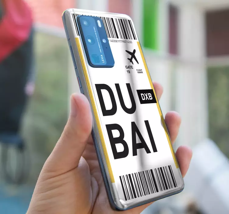 Boardingkort i dubai Huawei klistermærke - TenStickers