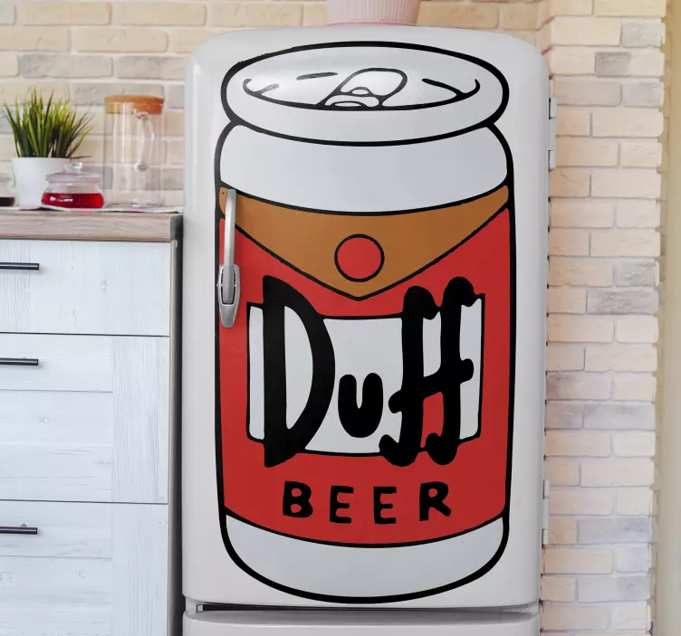 Duff øl køleskab vinyl klistermærke - TenStickers