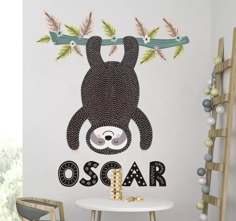 Dyr og gren til børn illustration klistermærke - TenStickers