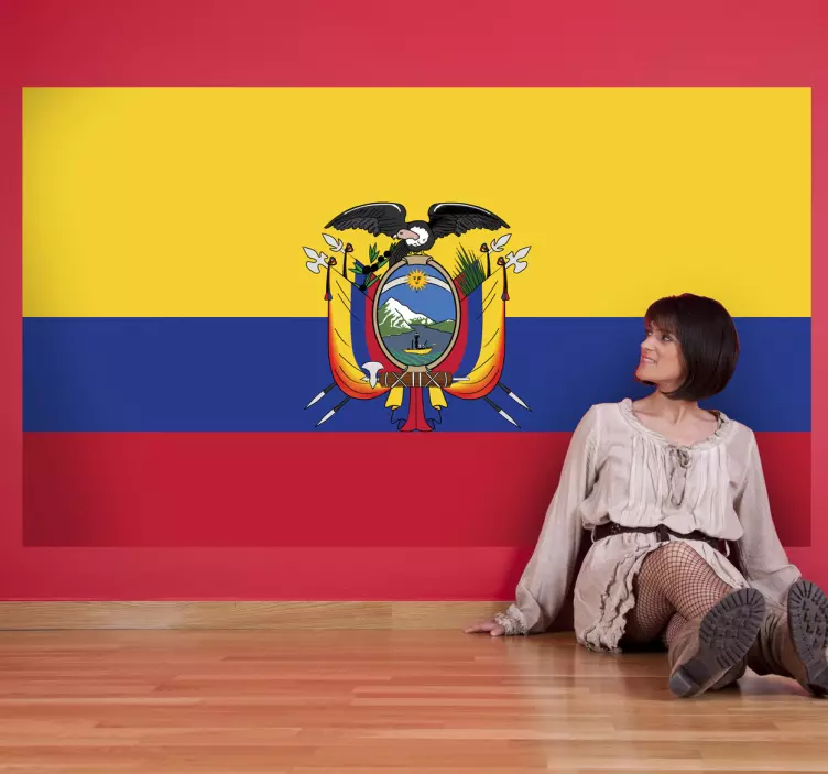 Ecuador flag klistermærke - TenStickers